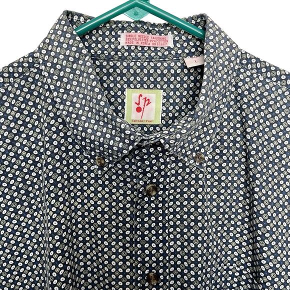 Salvador Paul SP | Vintage 70s Single Needle Button Shirt Geometric Circle Large - Picture 4 of 5